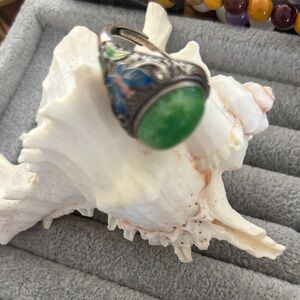 Elegant Green Variscite butterfly Stone Ring